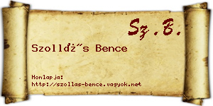 Szollás Bence névjegykártya